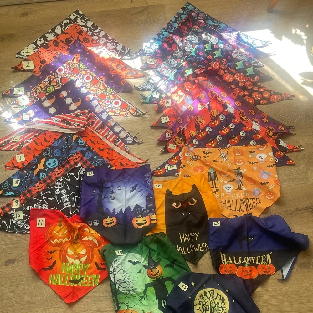 Doggie pet scarfs lightweight, 4 for $20.00 adjustable small large dogs NEW